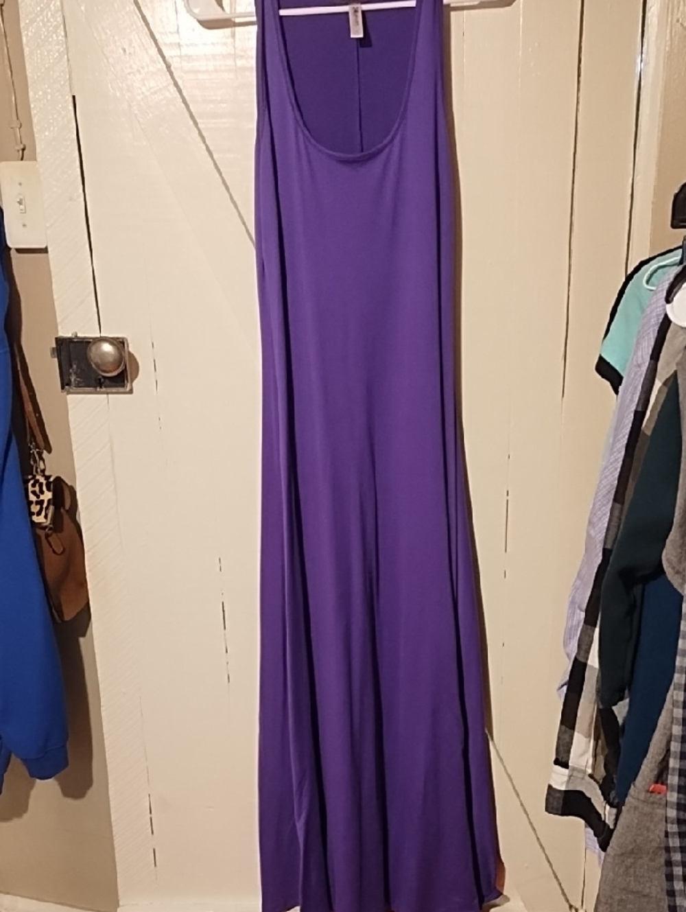 24 Seven Purple Sleeveless Maxi Dress Large EUC.